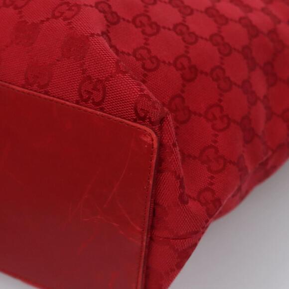 GUCCI GG Canvas Tote Bag Red Gold 002 002 - Picture 11 of 16